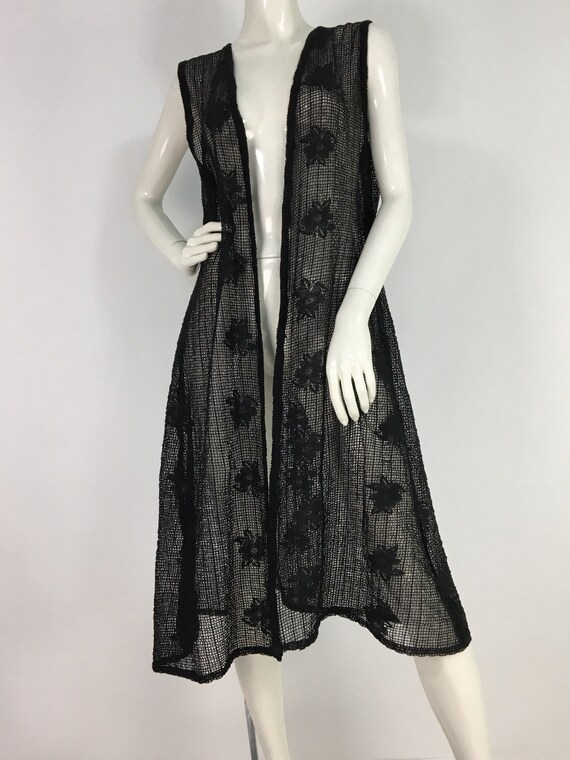 90s black mesh/black mesh beach cover up/vintage l