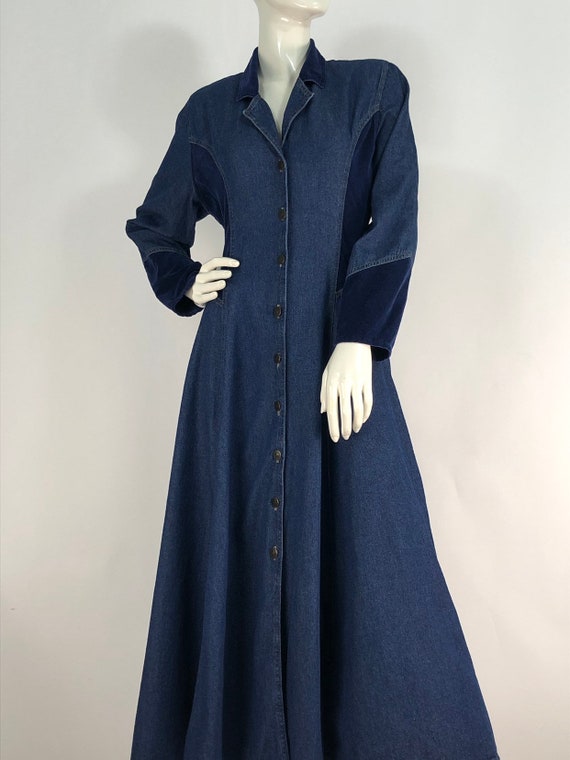 1980s denim dress/80s jean dress