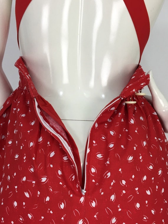 1950s red apron dress/50s retro dress/retro apron… - image 10
