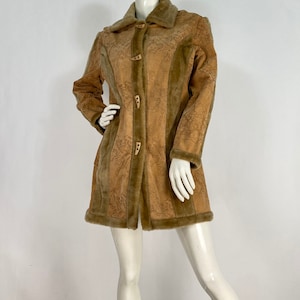 90s jacket/1990s tan faux suede jacket
