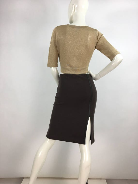 90s Club Monaco skirt/1990s wool stretch skirt/Cl… - image 5