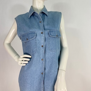 90s jean shirt/washed denim shirt/vintage jean shirt