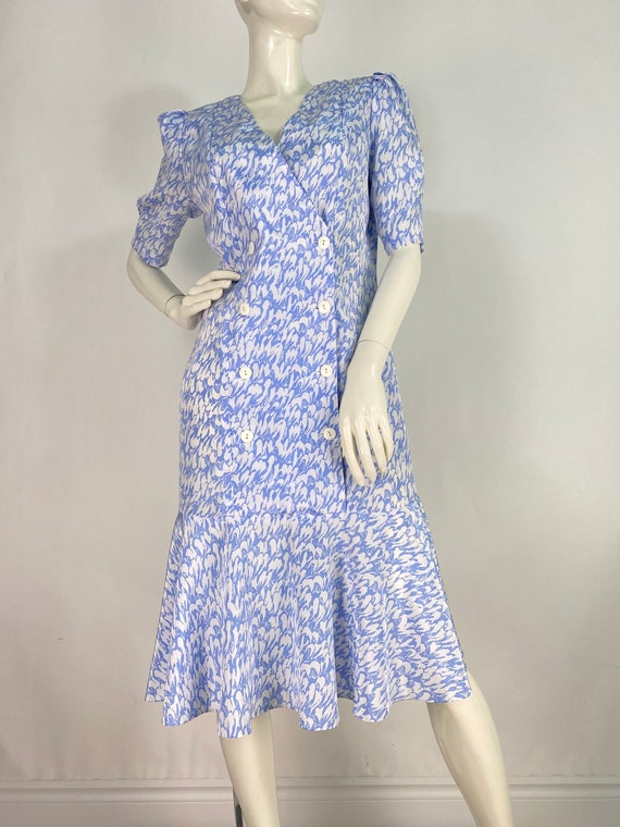 80s Floral Dress/1980s Dress 