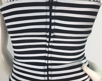 Vintage Gilani striped top, striped sheer sleeveless top