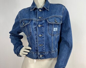 90s Calvin Klein jacket, 1990s denim jacket, vintage CK jacket