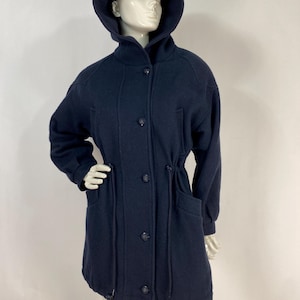 Navy wool hooded coat, Braemar petites jacket