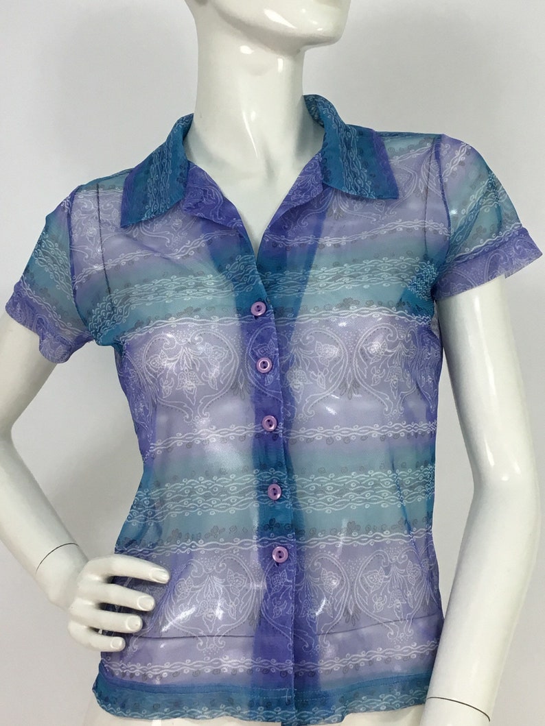 90s sheer blouse1990s sheer blousevintage sheer blouse