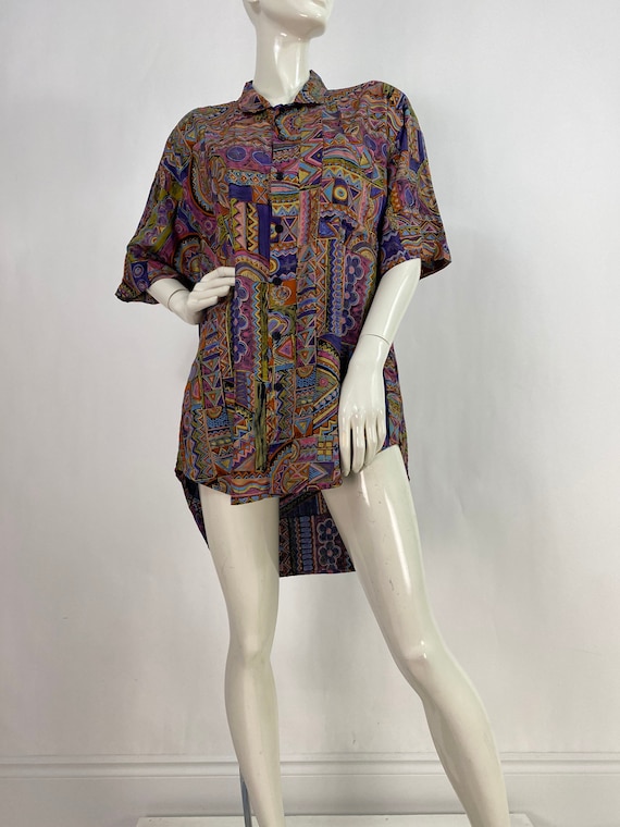 80s high low shirt, 90s high low shirt - image 2