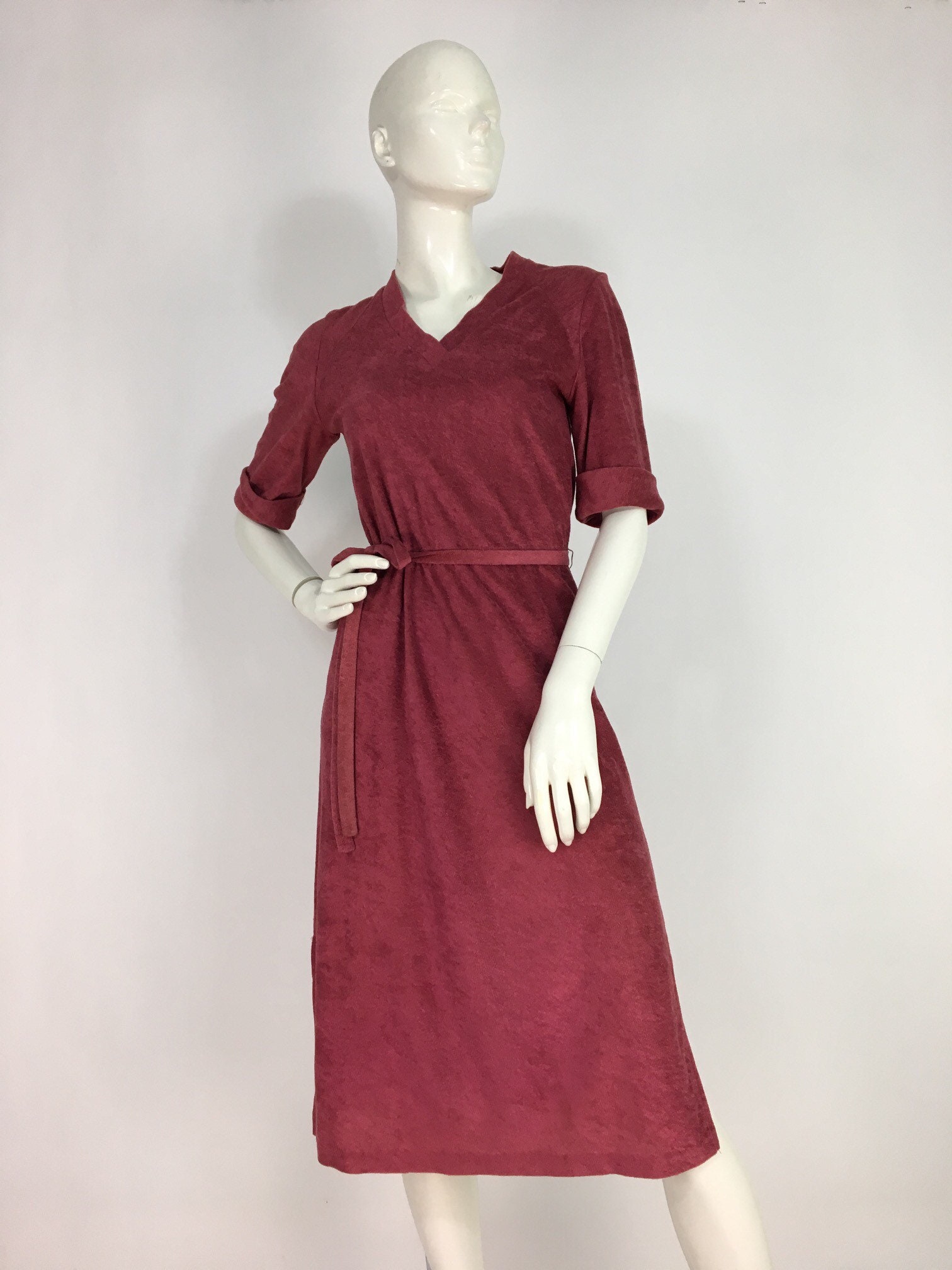 70s terry cloth dress/vintage midi dress Etsy