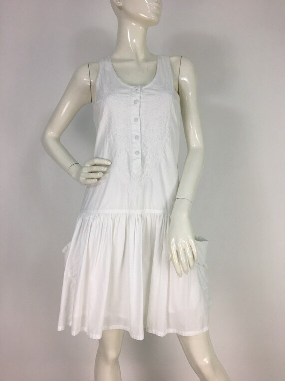 90s white dress/1990s white dress/white cotton dre