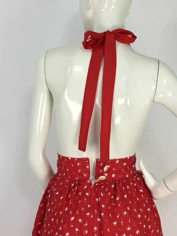 1950s red apron dress/50s retro dress/retro apron… - image 4