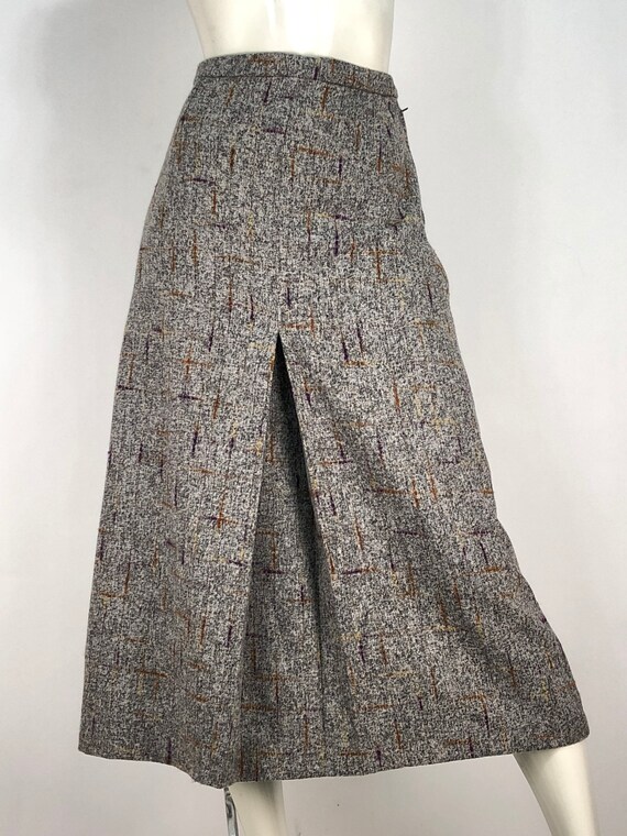 70s wool midi skirt/1970s midi skirt