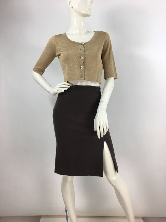 90s Club Monaco skirt/1990s wool stretch skirt/Cl… - image 7