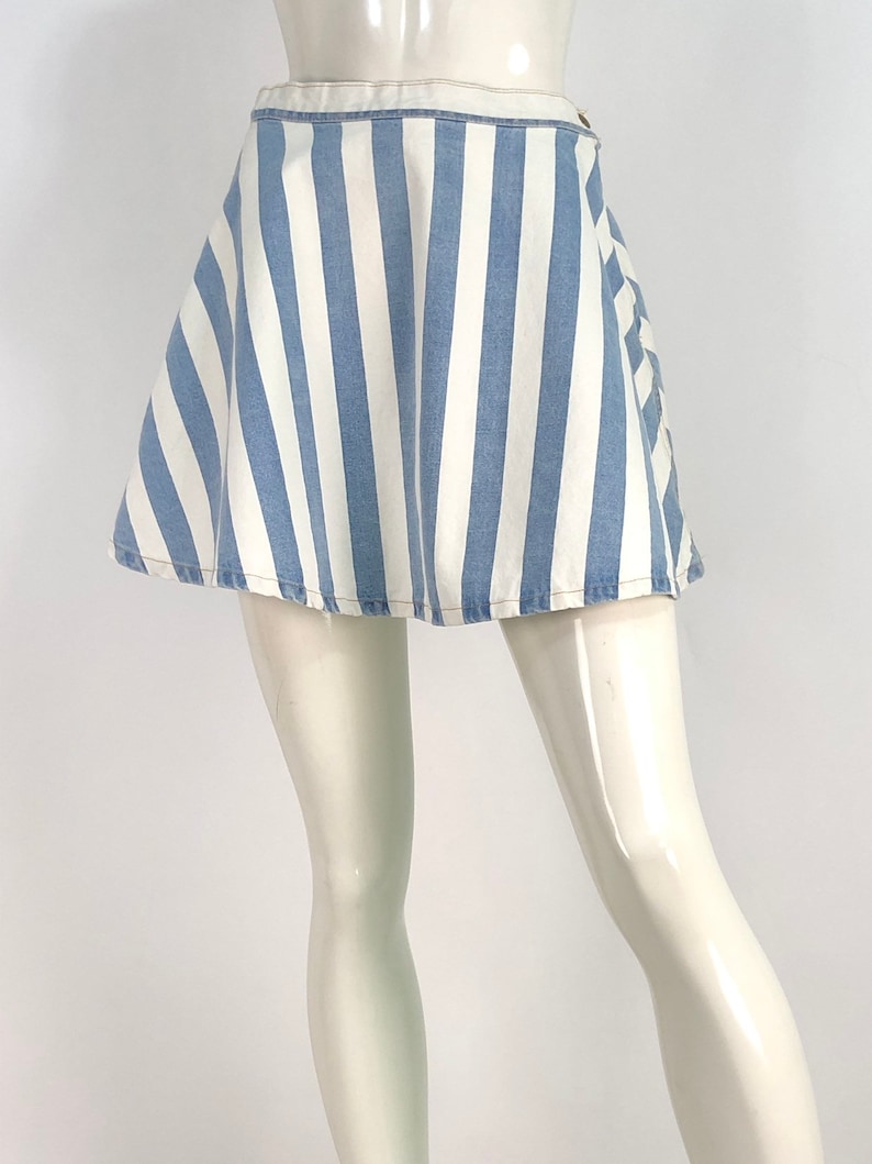 striped jean skirt