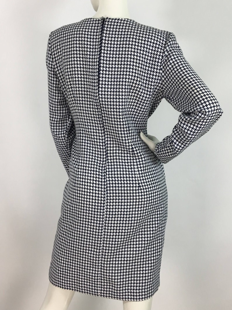 80s Algo dresshoundstooth plaid dress