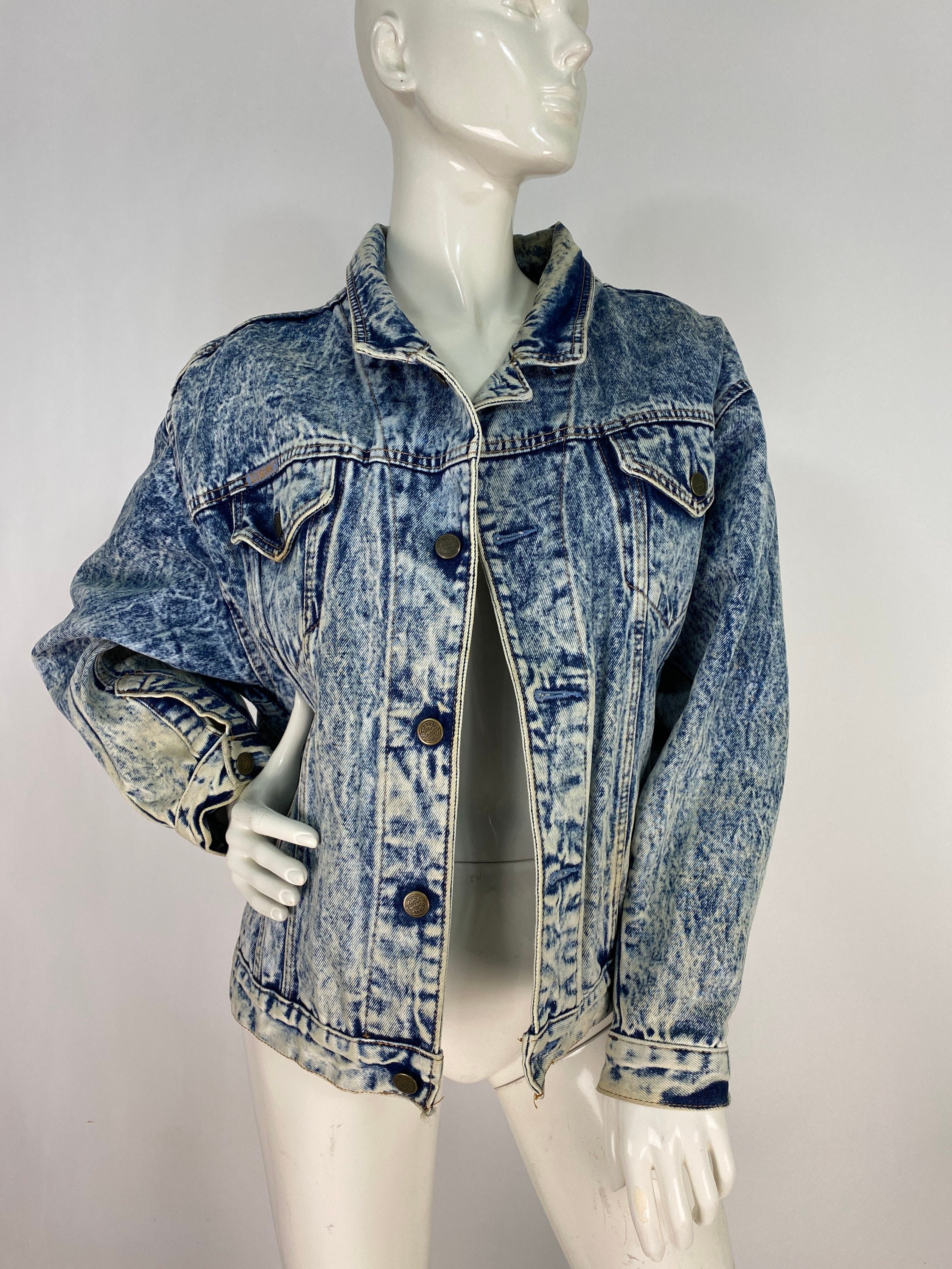 80s Acid Wash Jean Jacket/acid Wash 