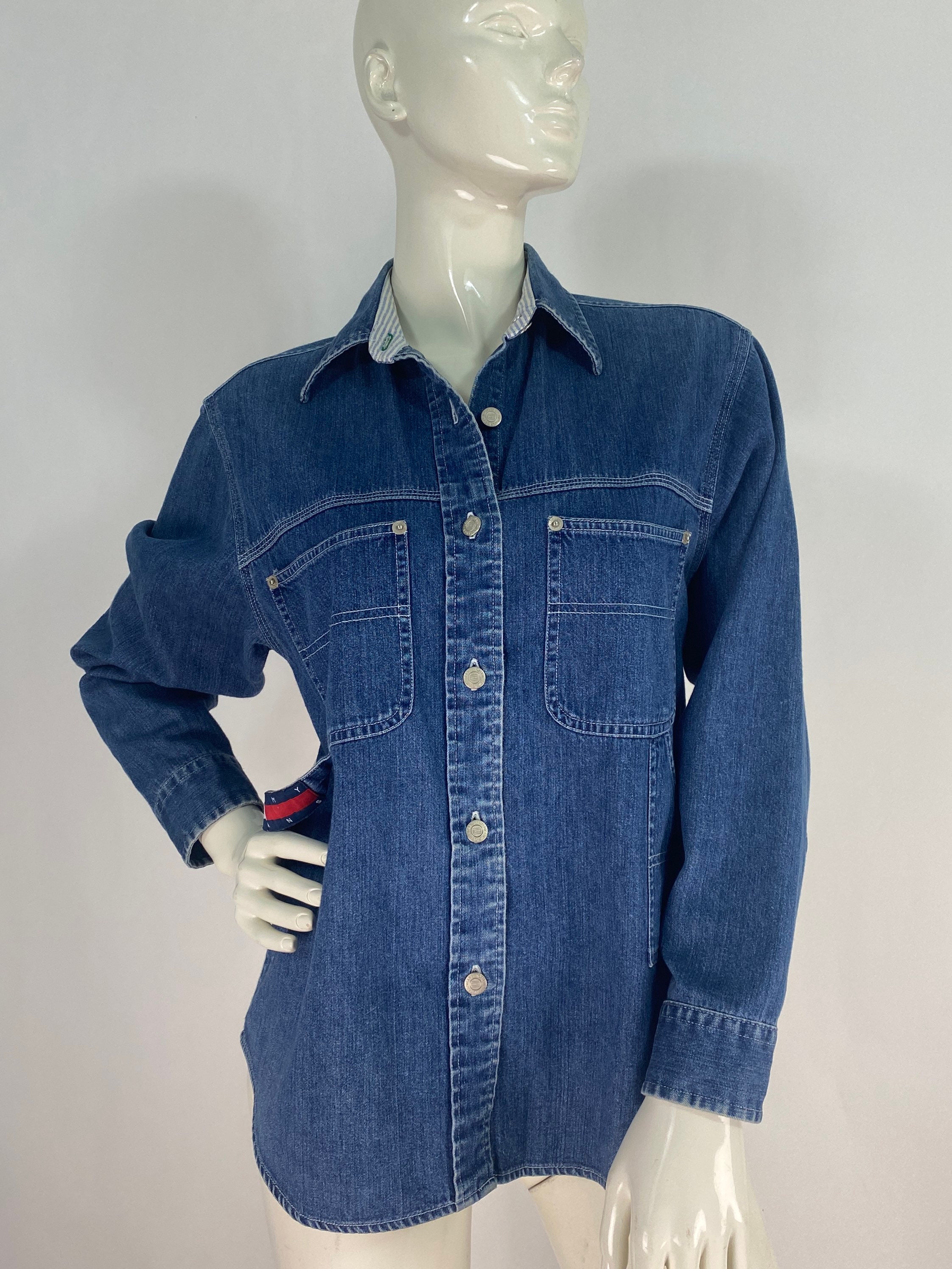 Pijnstiller constant bijvoorbeeld Tommy Hilfiger/vintage Tommy Hilfiger Jean Shirt/tommy Jean - Etsy