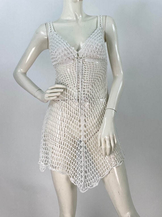 Vintage crochet dress/sexy crochet dress/vintage c