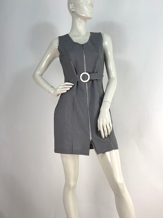 90s mini dress/checkered mini dress/vintage dress