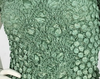 Vintage popcorn blouse/mint green bubble top/popcorn blouse