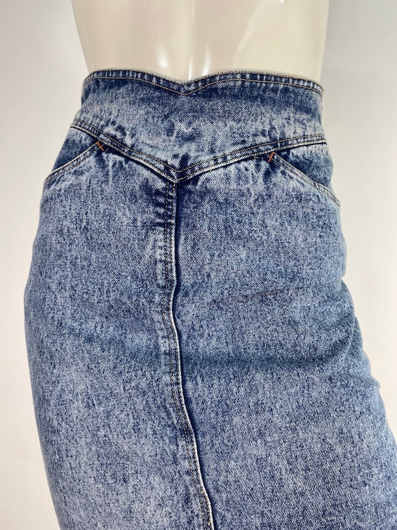 80’s Denim Acid Wash Midi Dress by Disorderly Conduct