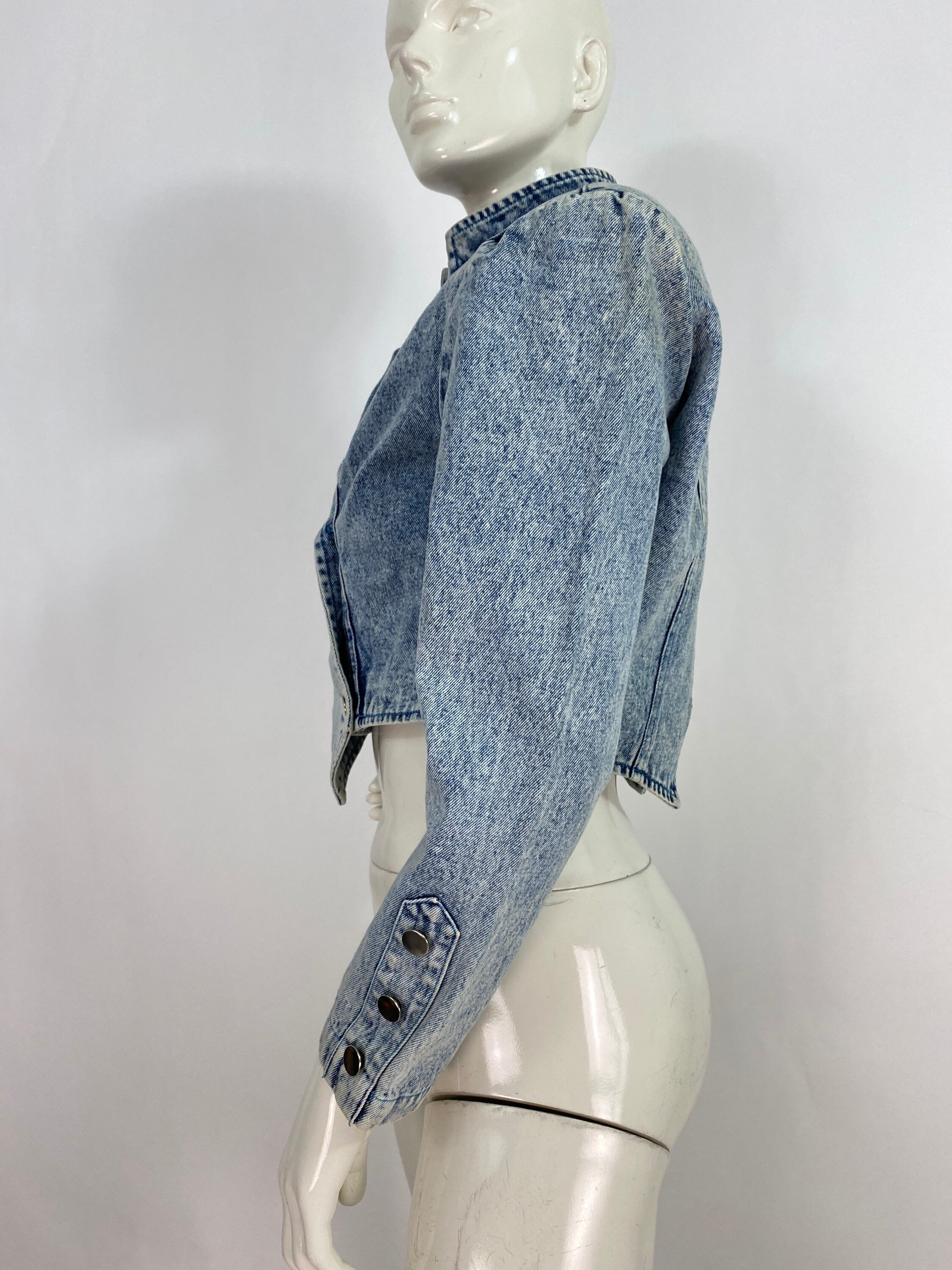 Acid Wash Cropped Denim Jacket Flashlights Denim Jacket Etsy