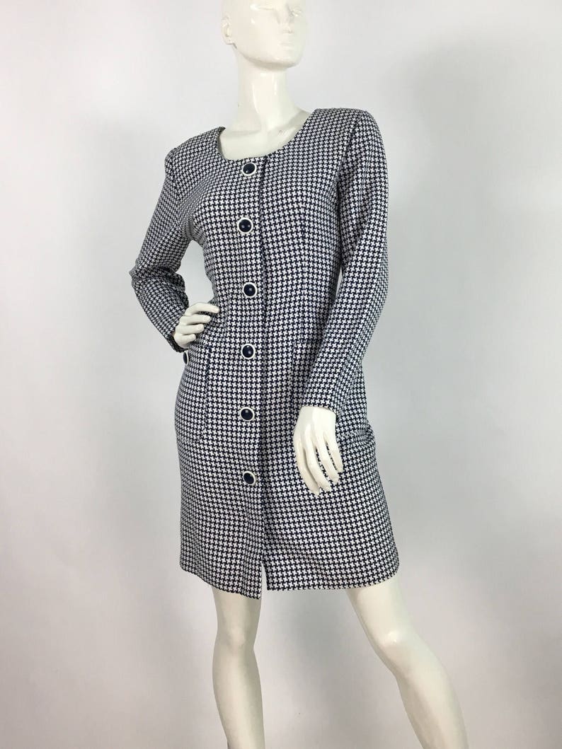 80s Algo dresshoundstooth plaid dress