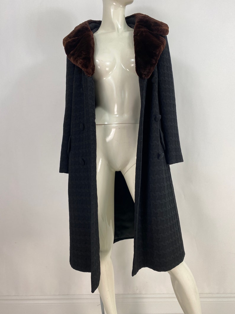 Small 1960s Coat Purple Mod Winter Outerwear Double Breasted