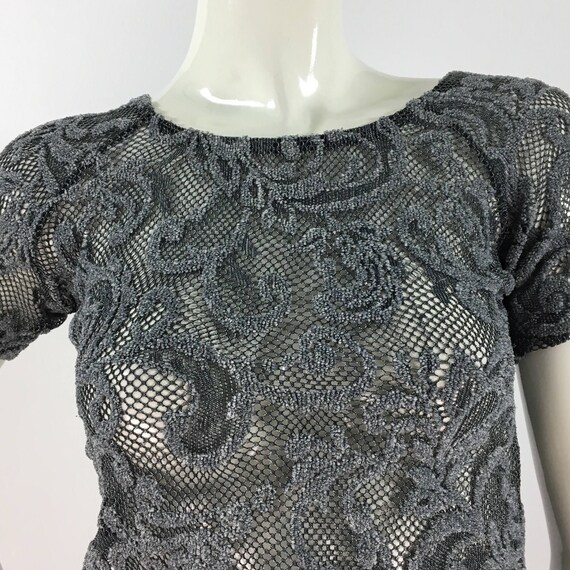 90s grey mesh top/1990s sheer top - image 5