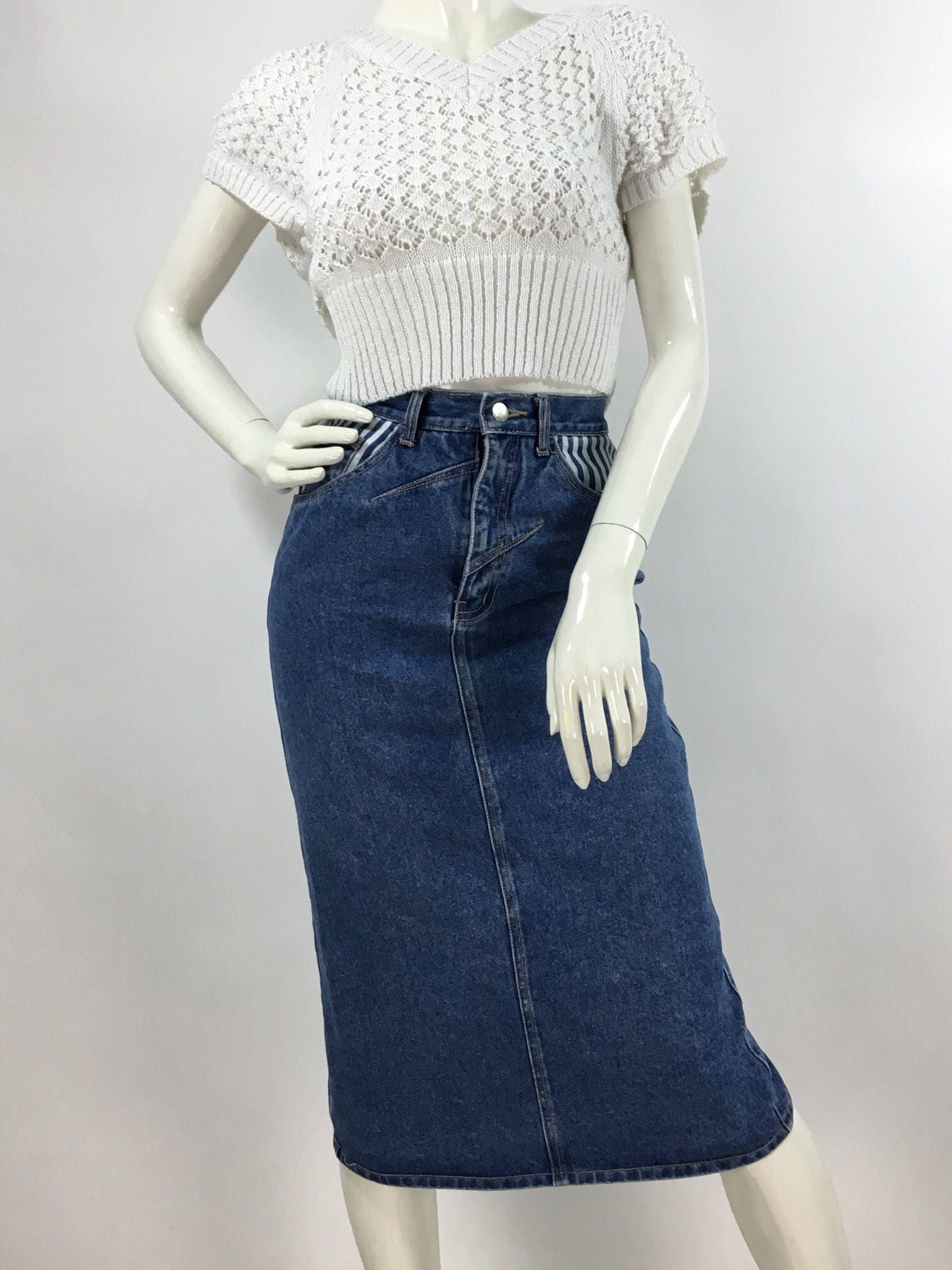 90s Jean Skirt/late 80s Early 90s Jean Skirt/vintage Jean - Etsy