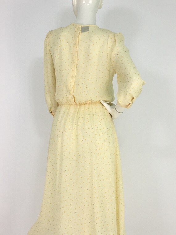 70s midi dress/yellow midi dress - image 7