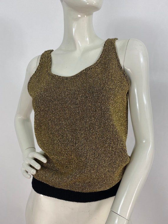 90s gold knit top - image 2