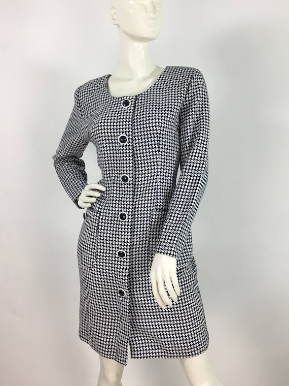 80s Algo dress/houndstooth plaid dress