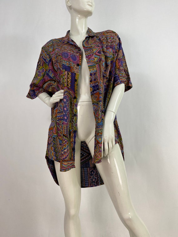 80s high low shirt, 90s high low shirt - image 5