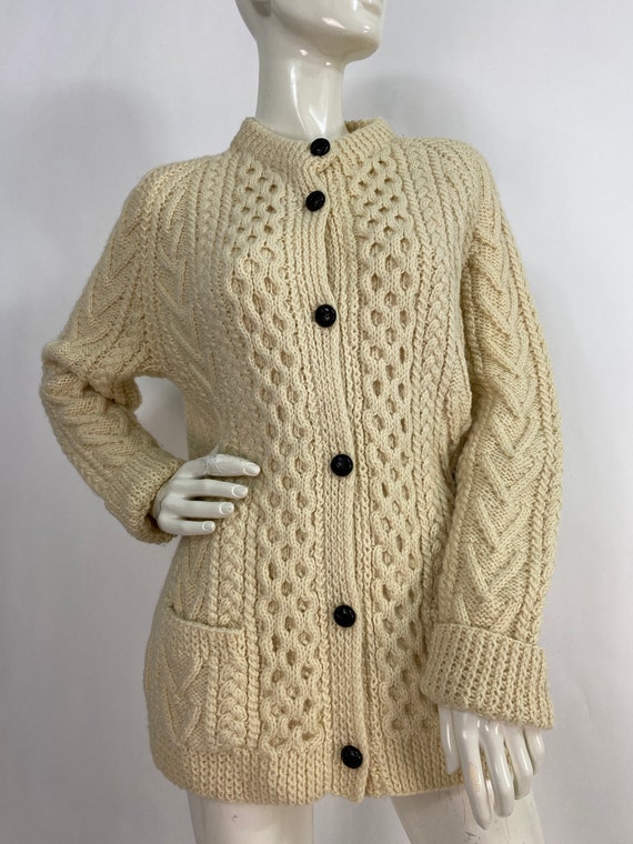 Gaeltarra pure wool sweater, cable knit cardigan … - image 1