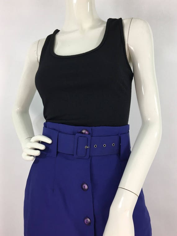 Vintage Jacob high waist belted midi, 80s high wa… - image 3