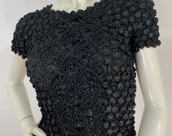 80s bubble top, textured blouse