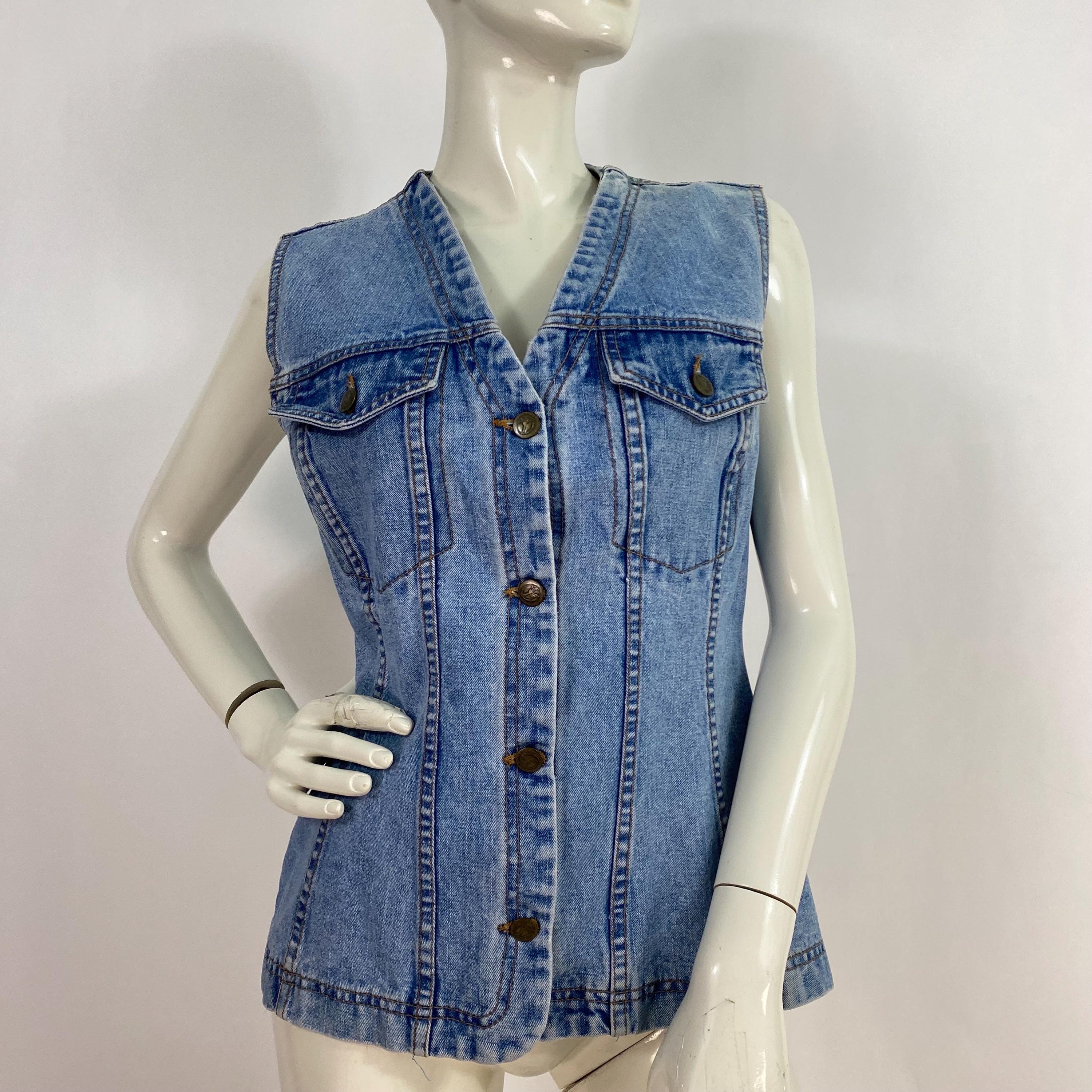 Peace by Piece, LA Griffe Jeans, 90s Denim Vest Size Medium - Etsy