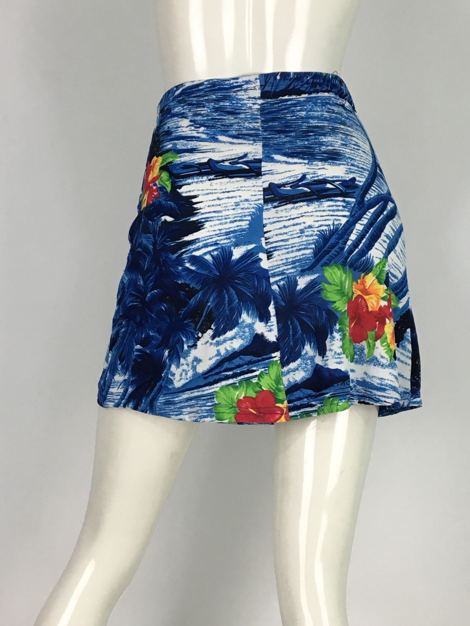 90s Hawaiian Mini Skirt/hawaiian Beach Cover Up Etsy