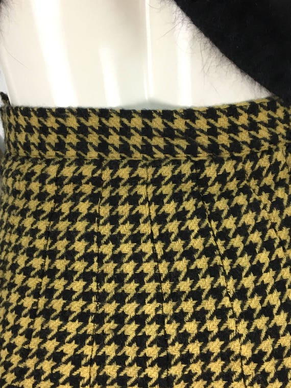 70s houndstooth plaid wool skirt/70s 80s 90s wool… - image 2