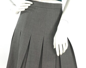 Vintgage wool pleated skirt, Liz Claiborne vintage wool skirt/80s box pleated skirt