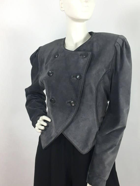 80s 90s Danier leather jacket/grey leather jacket - image 6