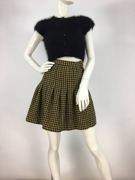 70s houndstooth plaid wool skirt/70s 80s 90s wool… - image 8