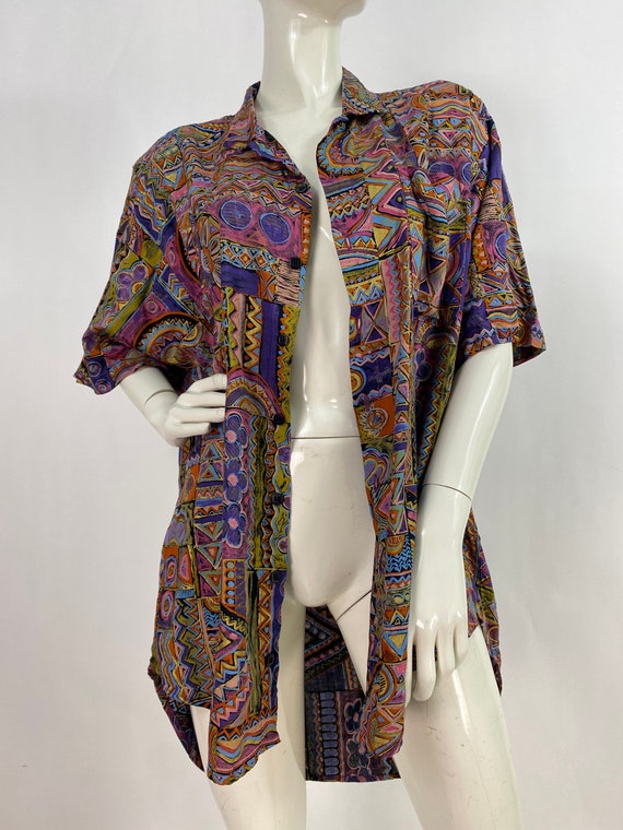 80s high low shirt, 90s high low shirt - image 4