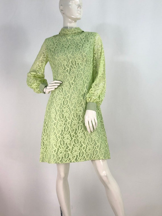 1960s shift dress/vintage shift dress/lace satin … - image 3