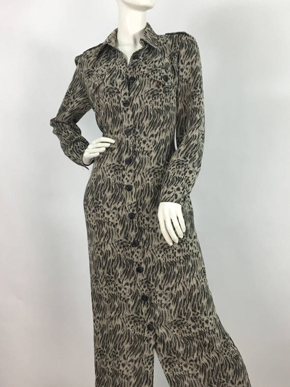 90s animal print dress/Algo midi dress - image 2