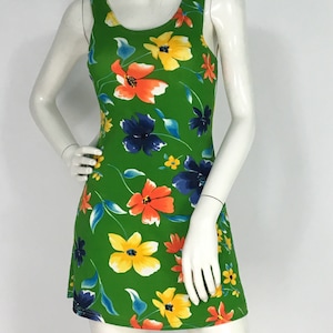 90s beach dress/1990s floral beach dress