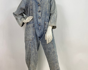 Vintage Hollywood jeans, 1980s Hollywood jeans, acid wash romper