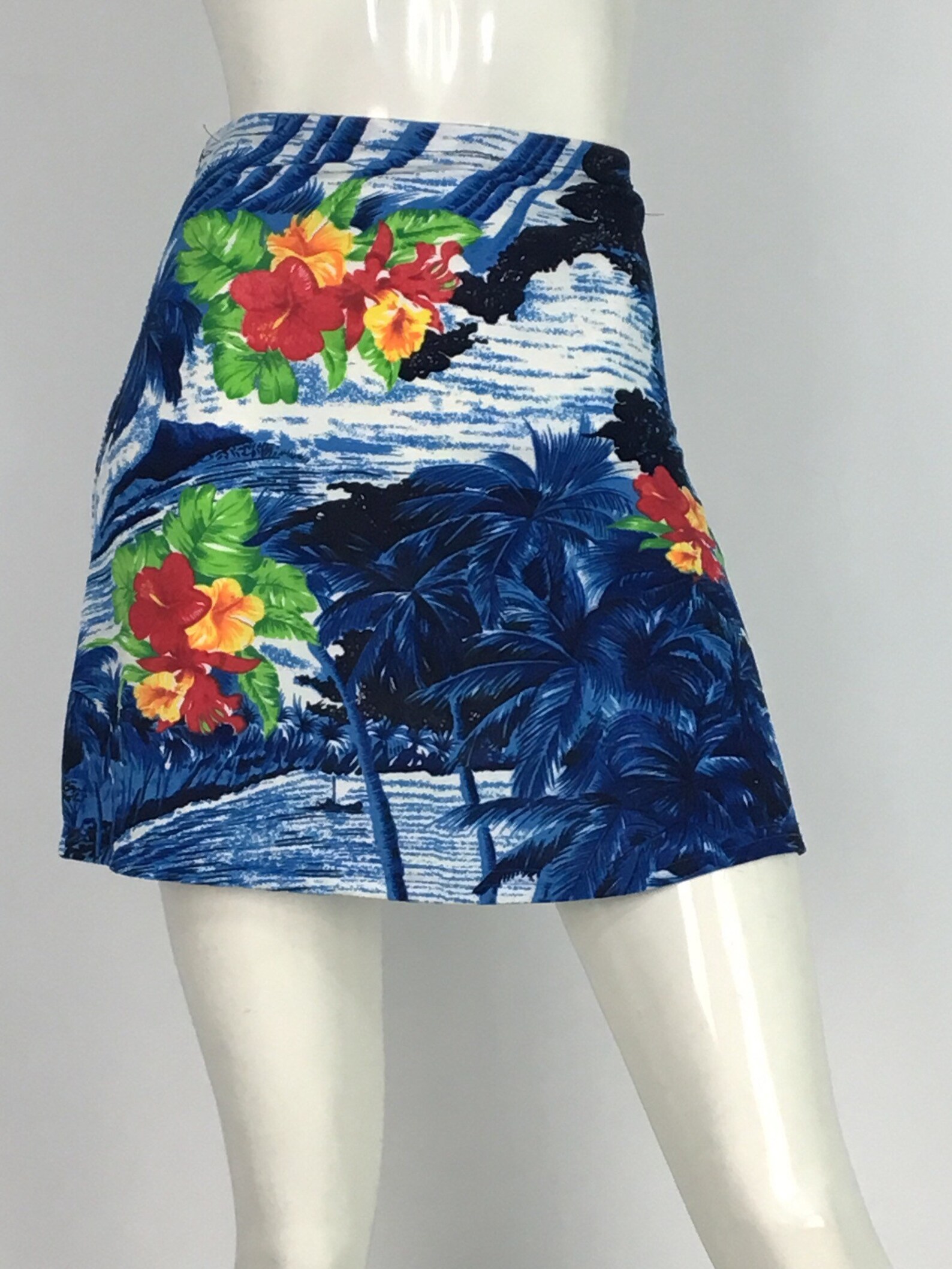 90s Hawaiian Mini Skirt/hawaiian Beach Cover Up Etsy