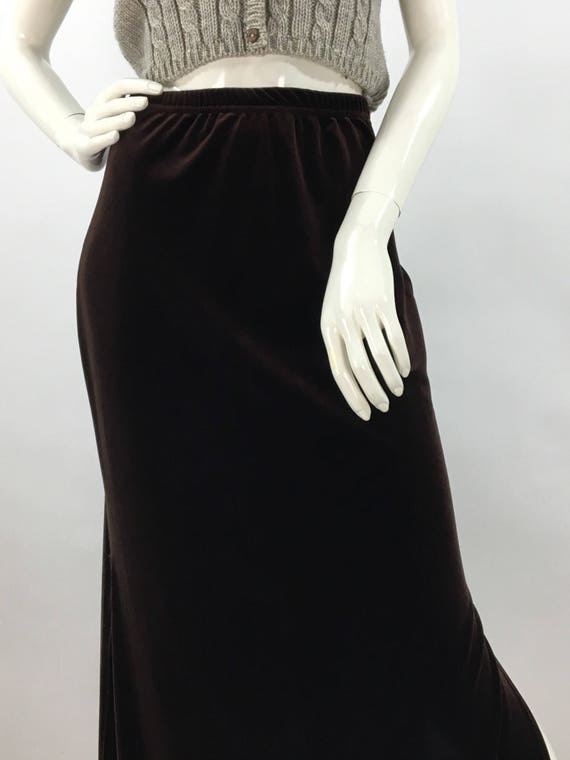 90s brown crushed velvet maxi, sexy crushed velvet